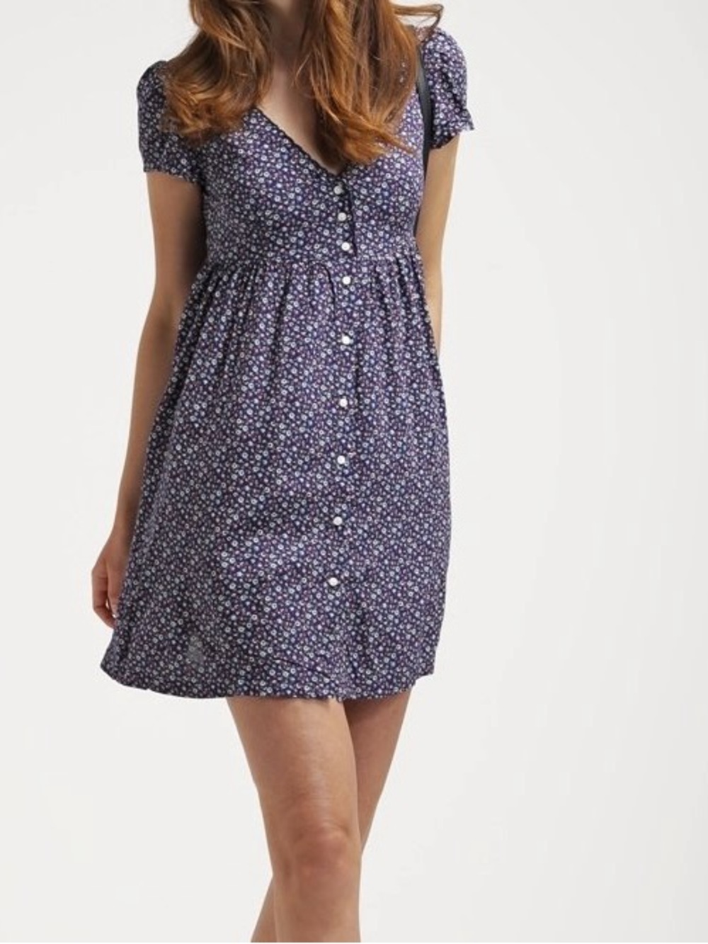 Denim & Supply Ralph Lauren Navy Floral Button-Front Mini Dress - Picture 1 of 6